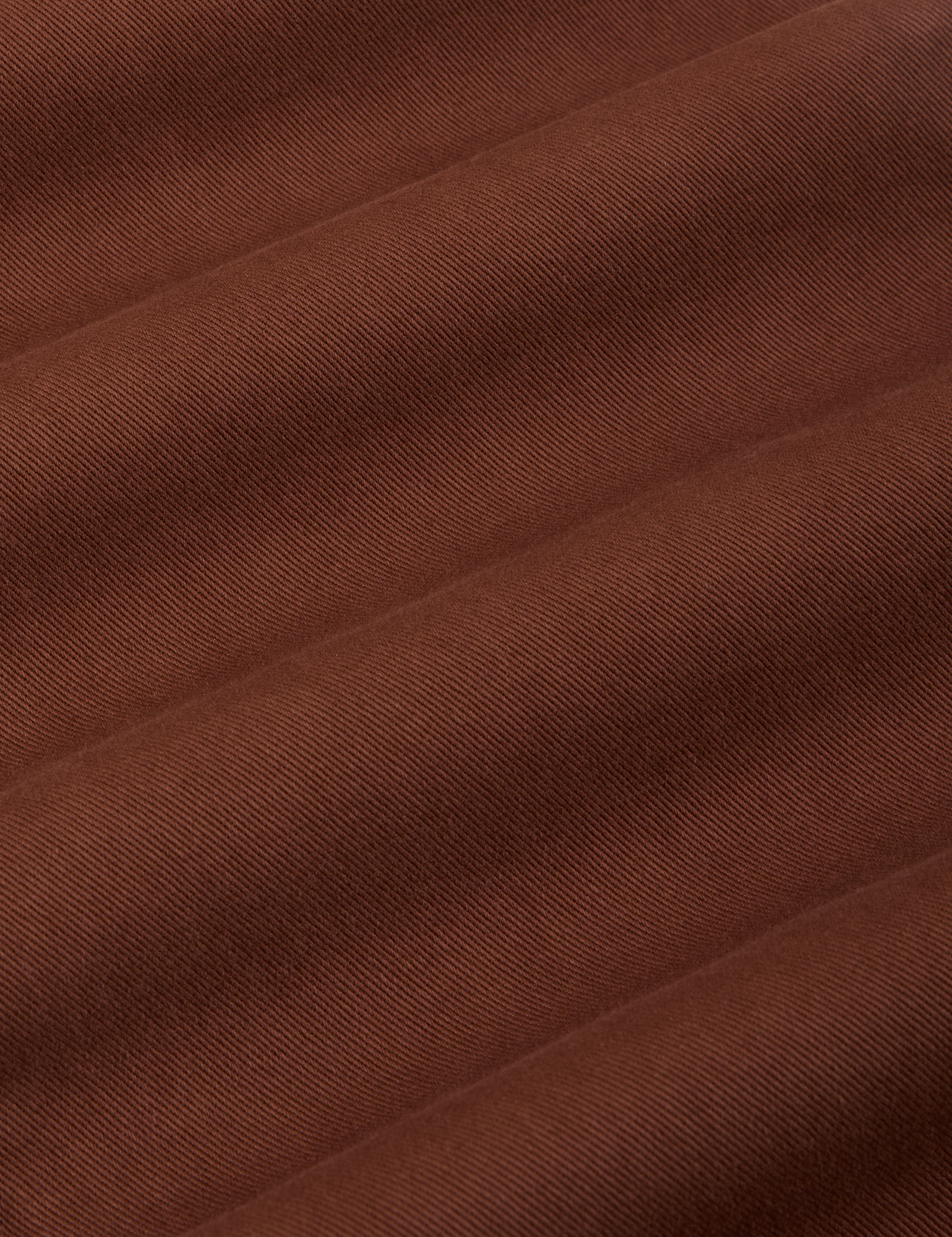 Mid-Rise Work Pants in Fudgesicle Brown fabric detail close up