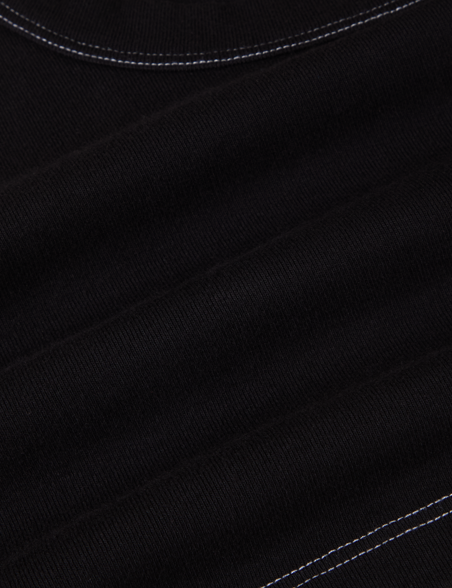 Contrast Stitch Mini Tank - Basic Black