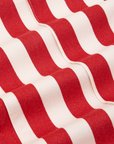 Western Pants in Ketchup/Mustard Stripes fabric close up - red and white stripes