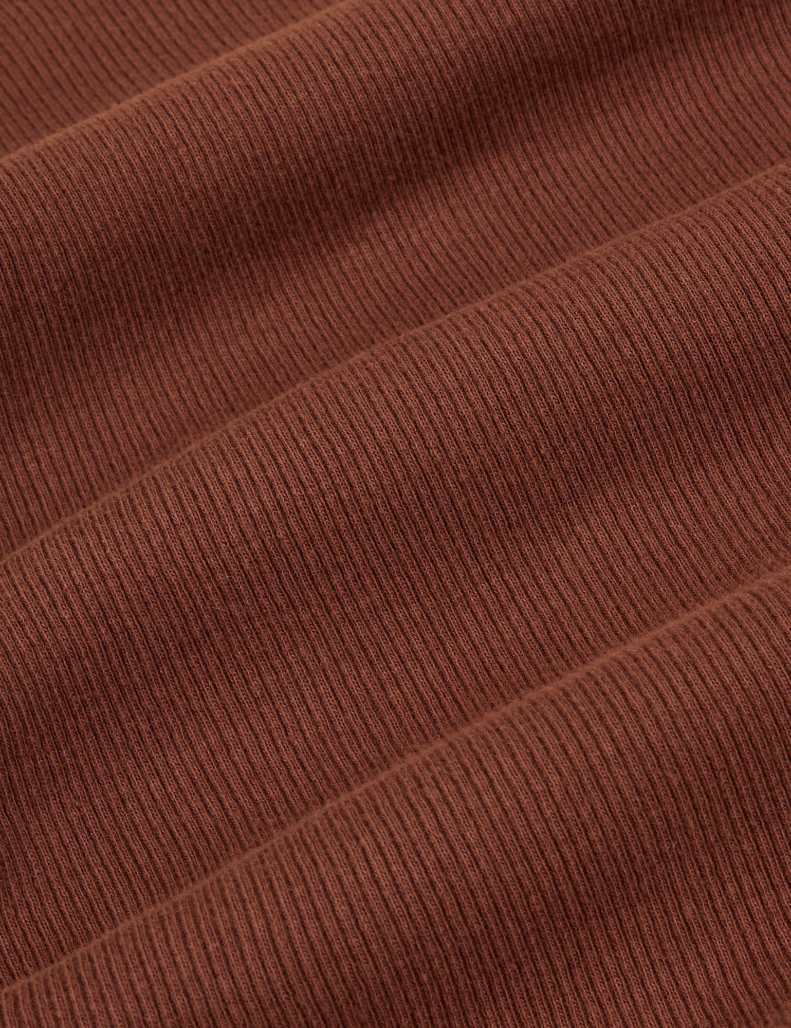 Muscle Tee in Fudgesicle Brown fabric detail close up