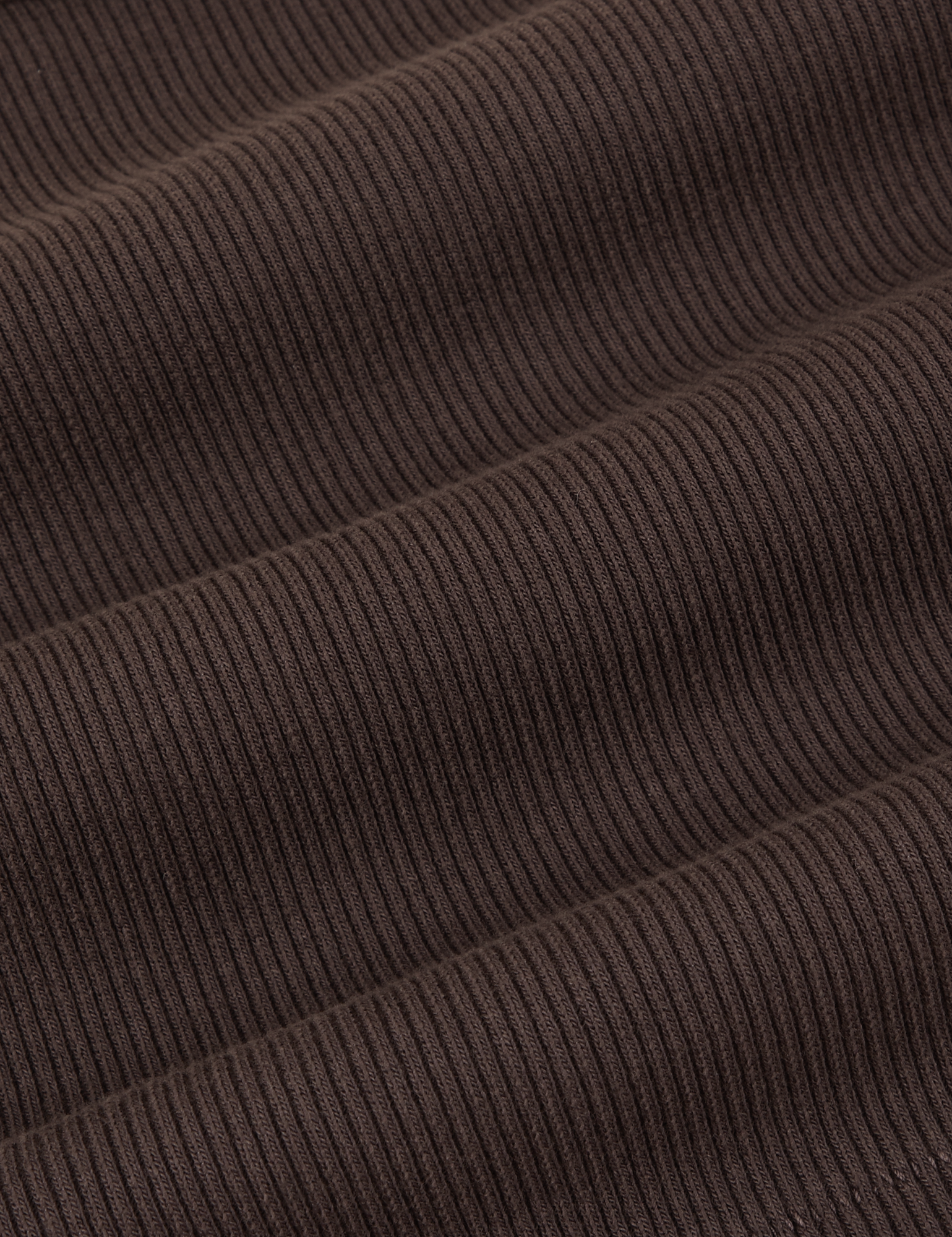 Square Neck Tank in Espresso Brown fabric detail close up