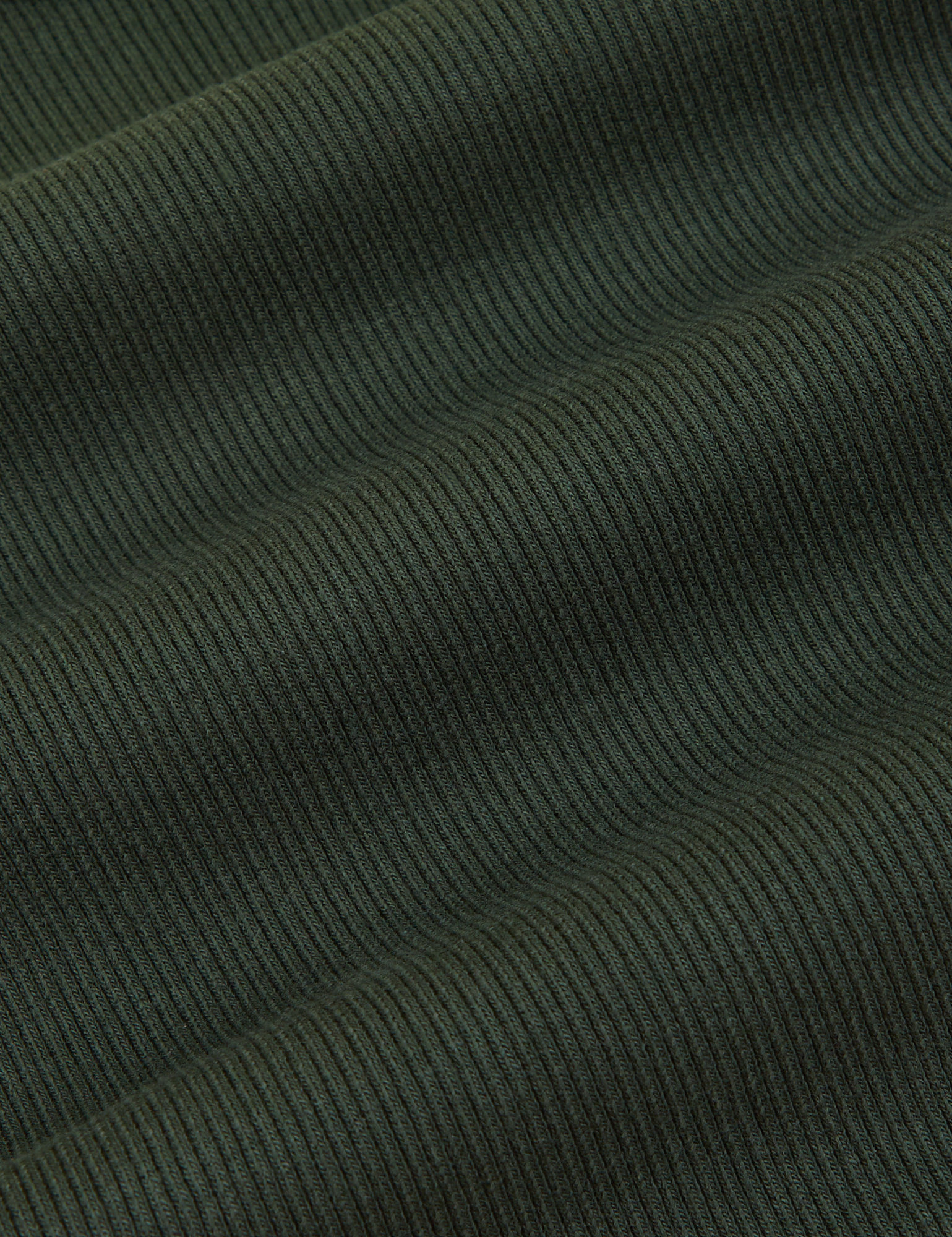 Square Neck Tank in Swamp Green fabric detail close up