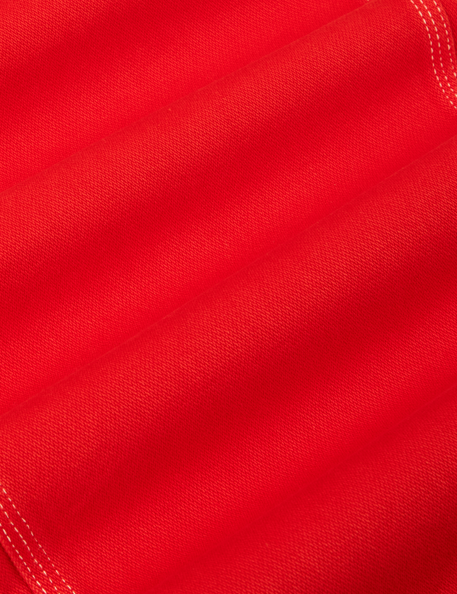 Original Overalls in Mustang Red fabric detail close up