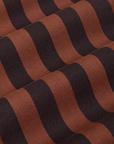 Black Stripe Work Pants in Fudgesicle Brown fabric detail close up