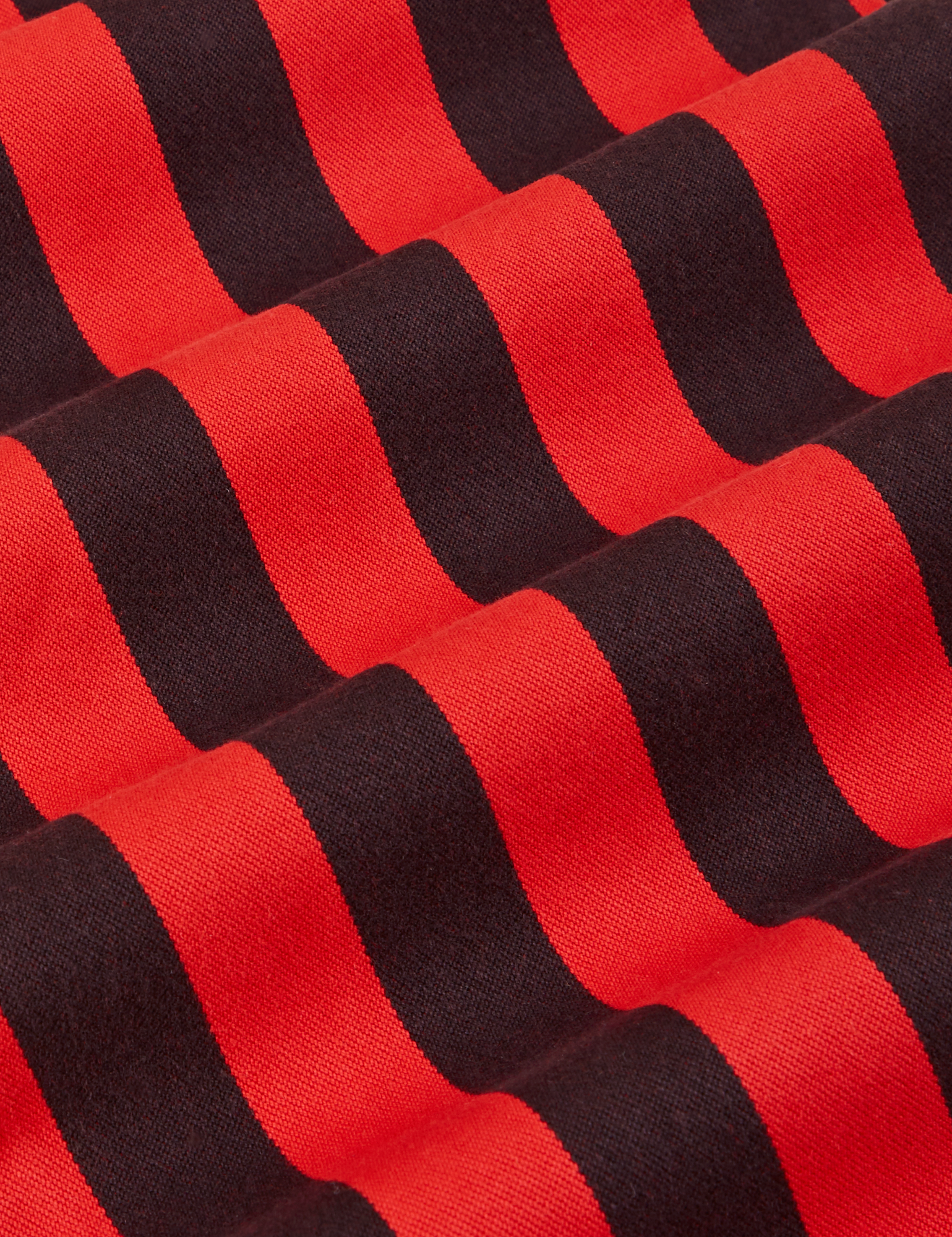 Black Stripe Work Pants in Mustang Red fabric detail close up