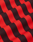 Black Stripe Work Pants in Mustang Red fabric detail close up