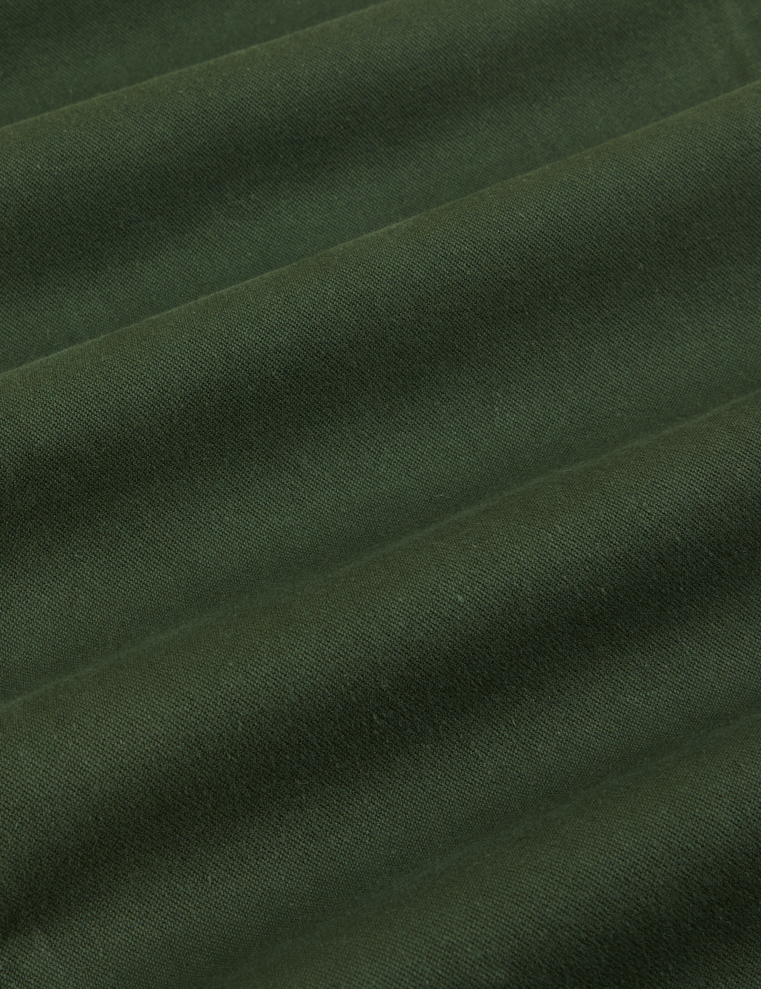 Organic Work Pants in Swamp Green fabric detail close up