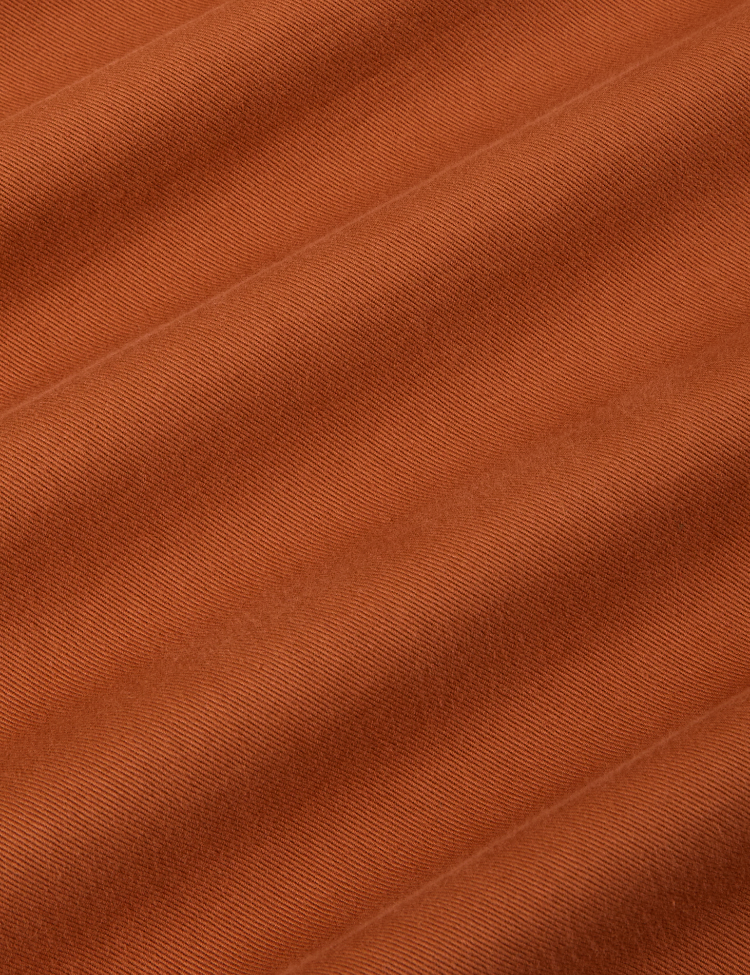 Twill Overshirt in Burnt Terracotta fabric detail close up