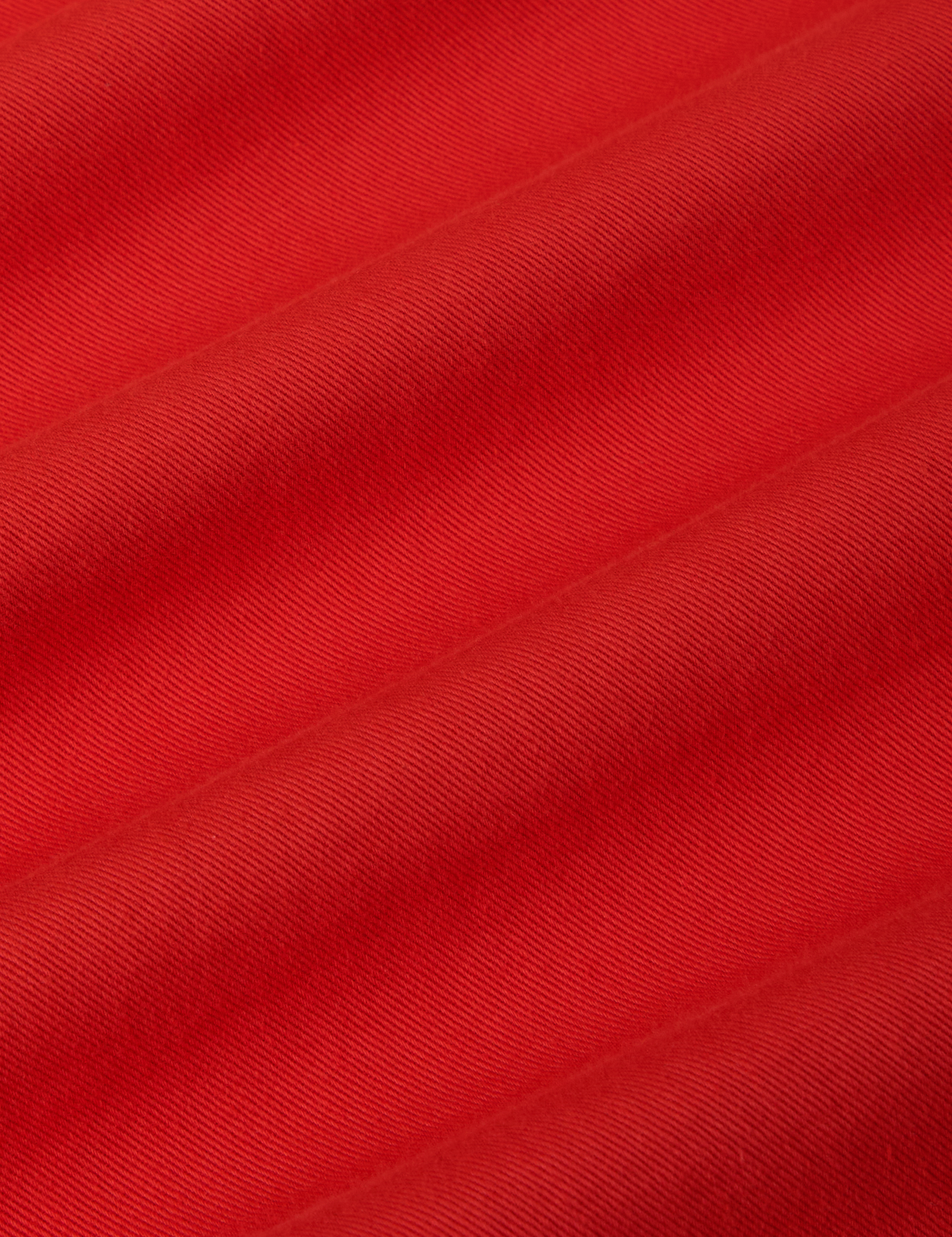 Twill Overshirt in Mustang Red fabric detail close up