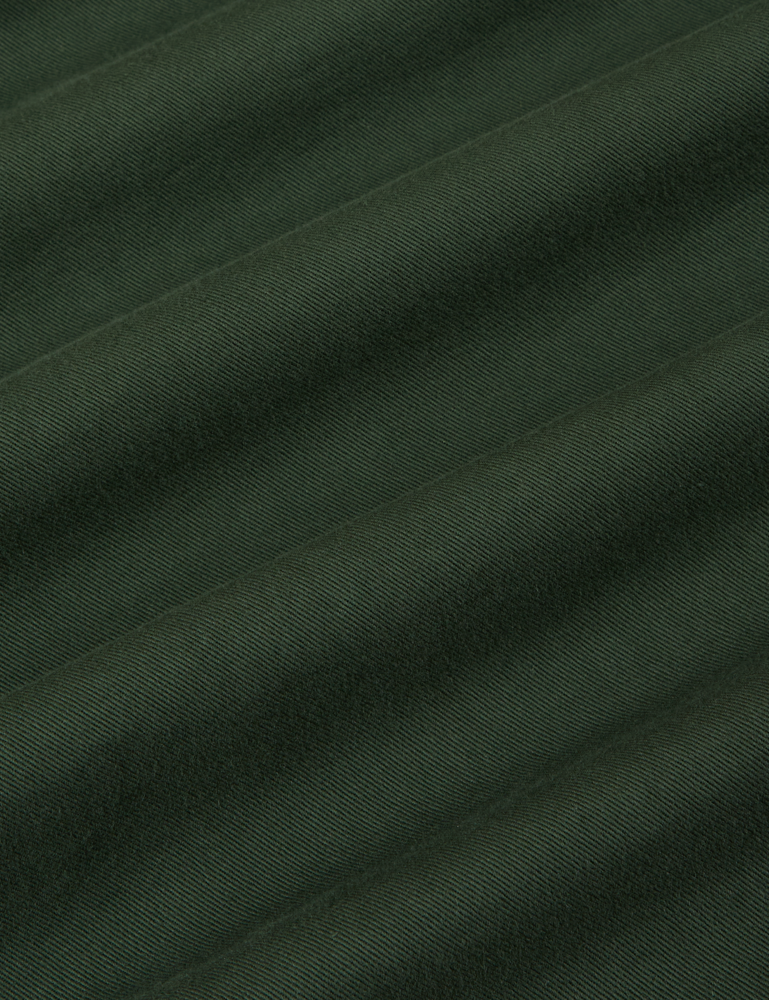 Twill Overshirt in Swamp Green fabric detail close up