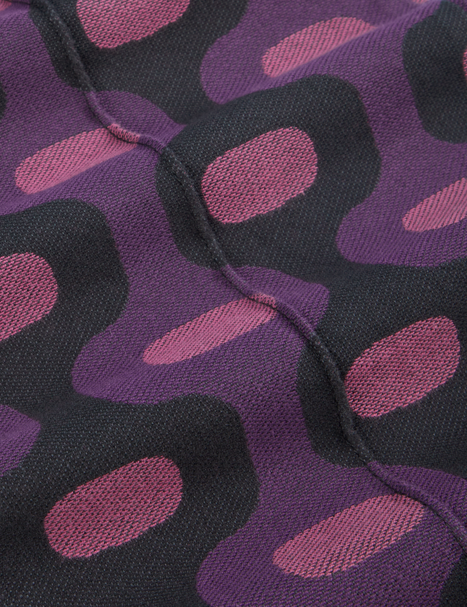 Western Pants in Purple Tile Jacquard fabric detail close up