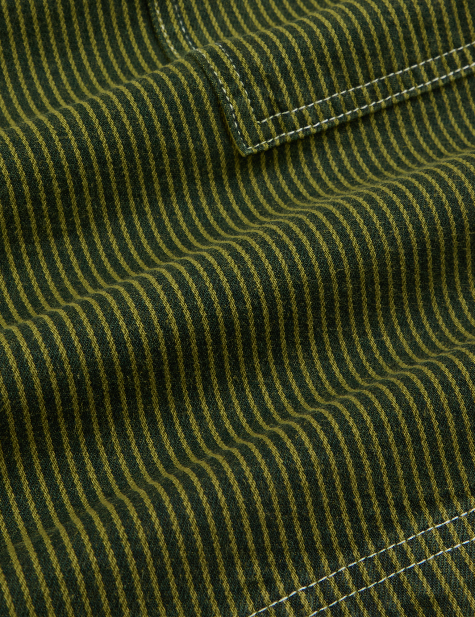 Railroad Carpenter Shorts in Summer Olive fabric detail close up