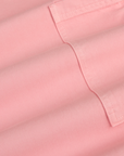 Drop Pocket Cargo Pants in Baby Pink fabric detail close up