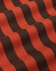 Black Striped Work Pants in Paprika fabric detail close up.