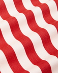 Cherry Stripe Jumpsuit fabric detail close up