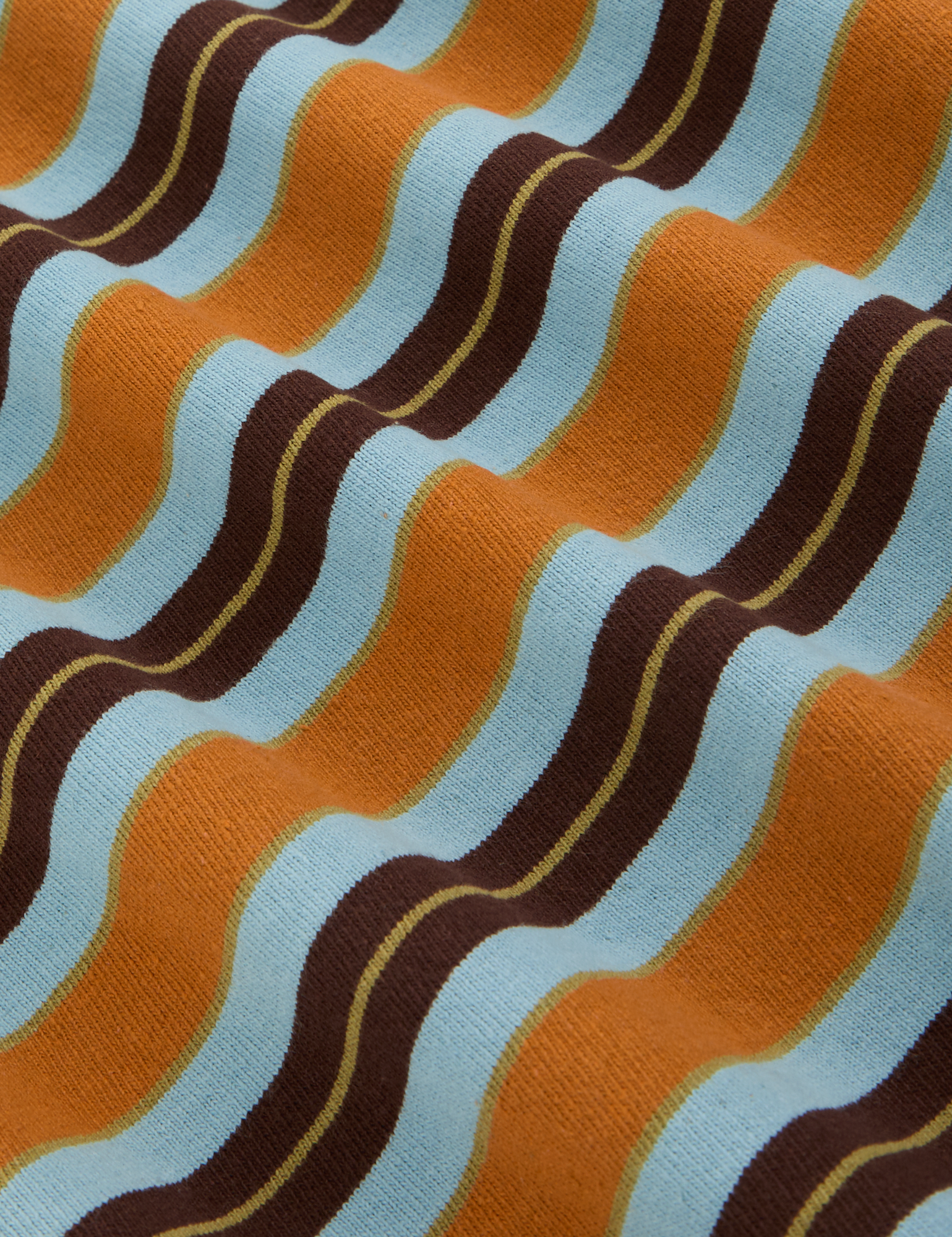 Striped Crop Burly Tee in Baby Blue Overdye fabric detail close up