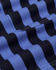 Longline Work Shorts in Cornflower fabric close up detail