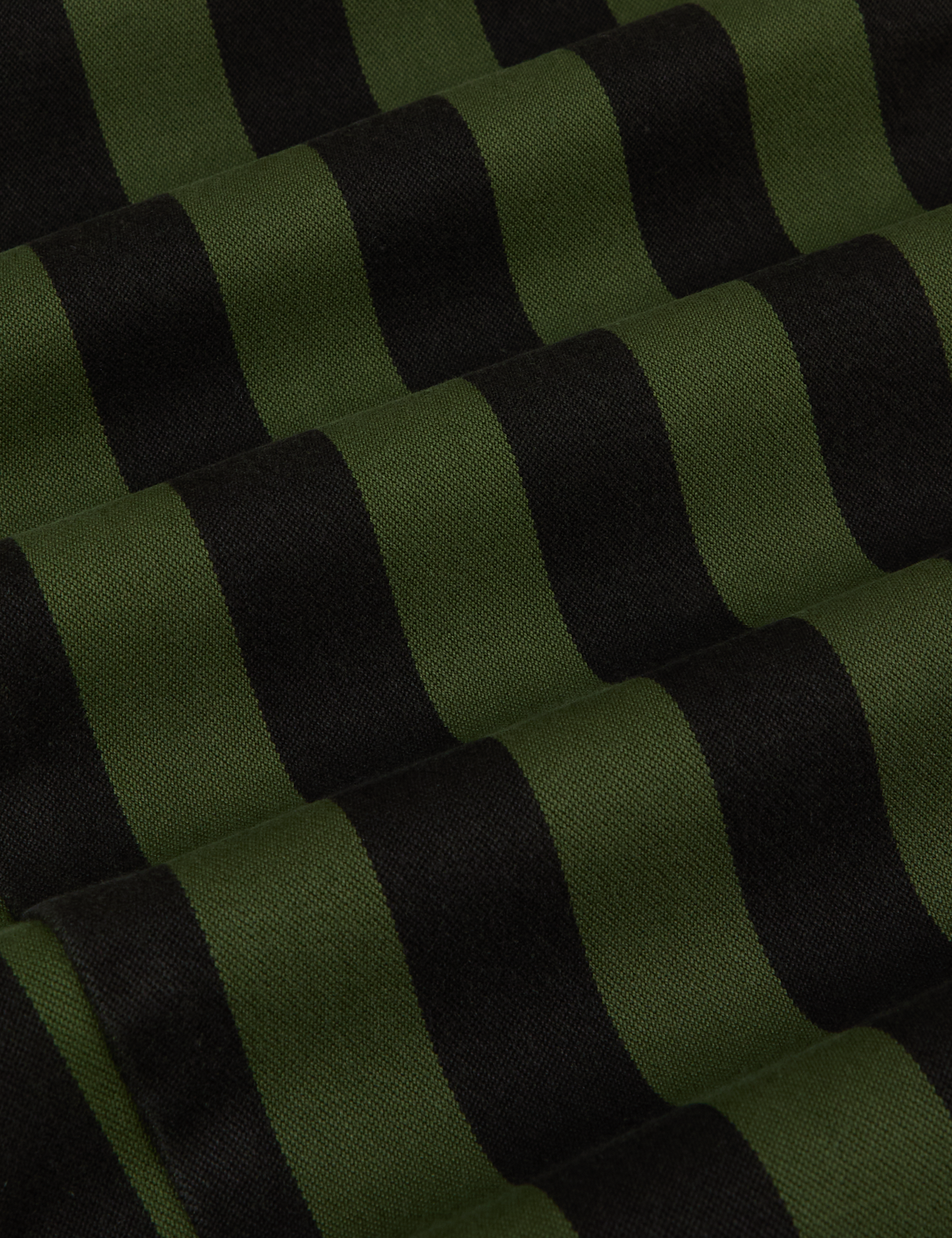 Black Stripe Work Pants in Evergreen fabric detail close up