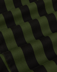 Black Stripe Work Pants in Evergreen fabric detail close up
