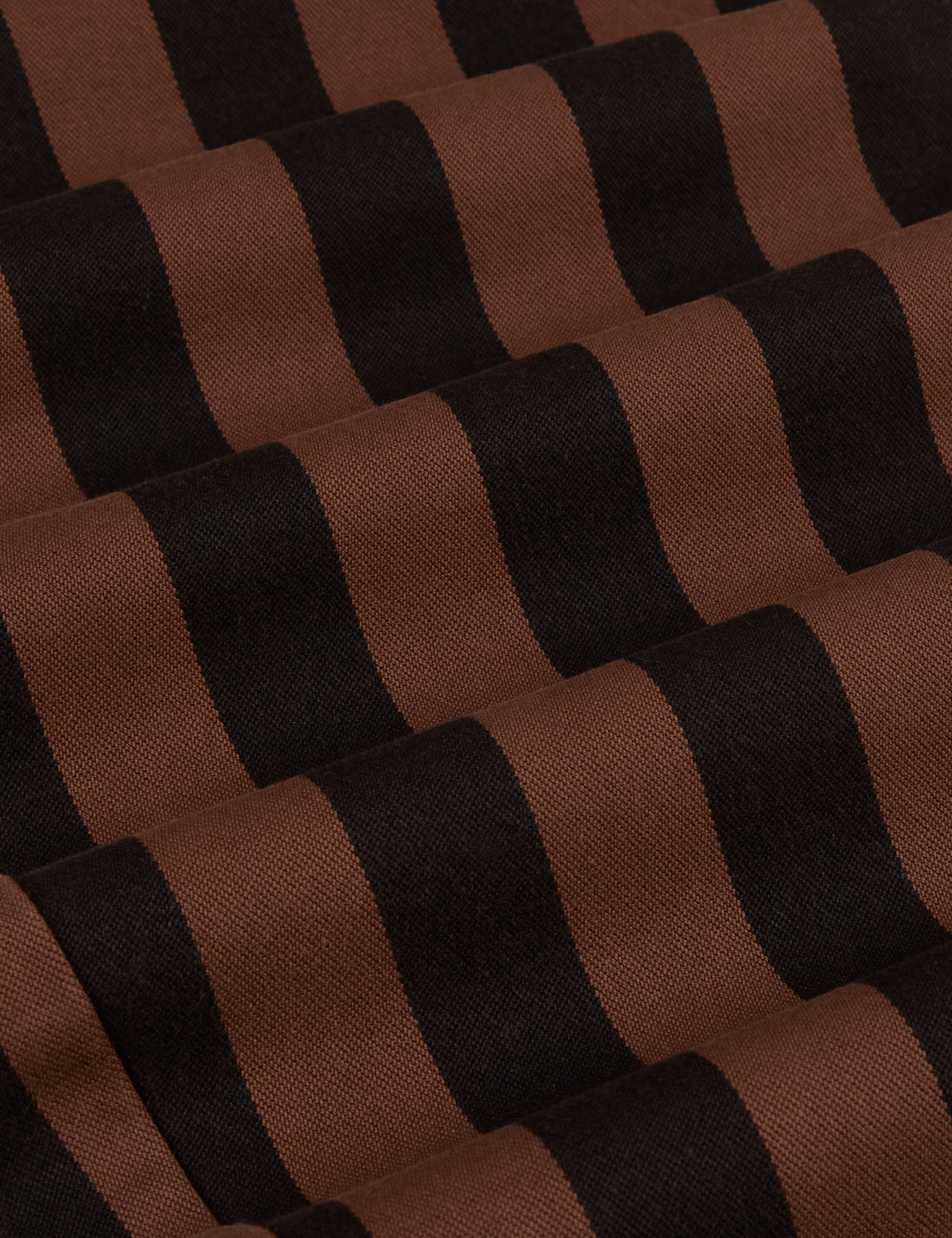 Black Stripe Work Pants in Fudgesicle Brown fabric detail close up