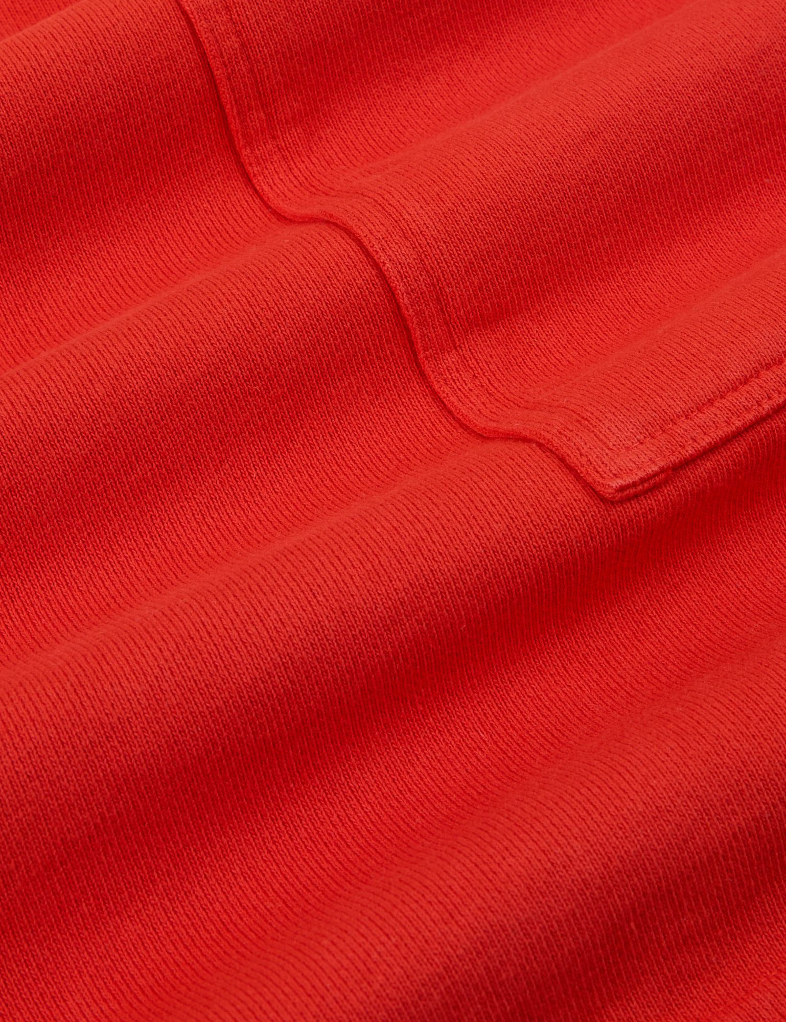 Sweat Shorts in Mustang Red fabric detail close up