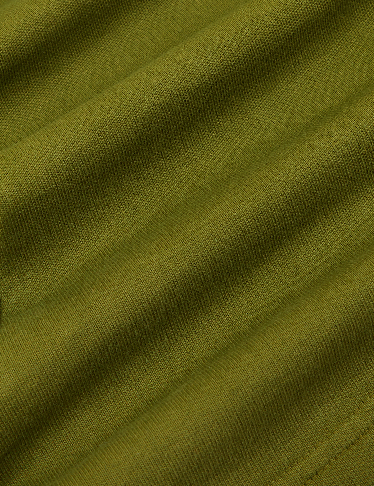 Lightweight Sweat Shorts in Summer Olive fabric detail close up