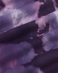 Long Sleeve Baby Tee in Dark Lavender fabric detail close up. Shades of purple tie dye.