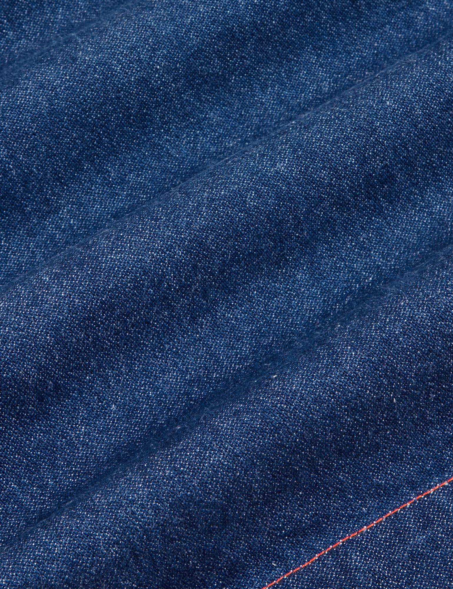Denim Trouser Shorts in Dark Wash fabric detail close up