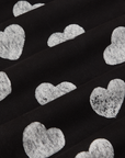 Paintstamped Heart Work Pants in Black fabric detail close up