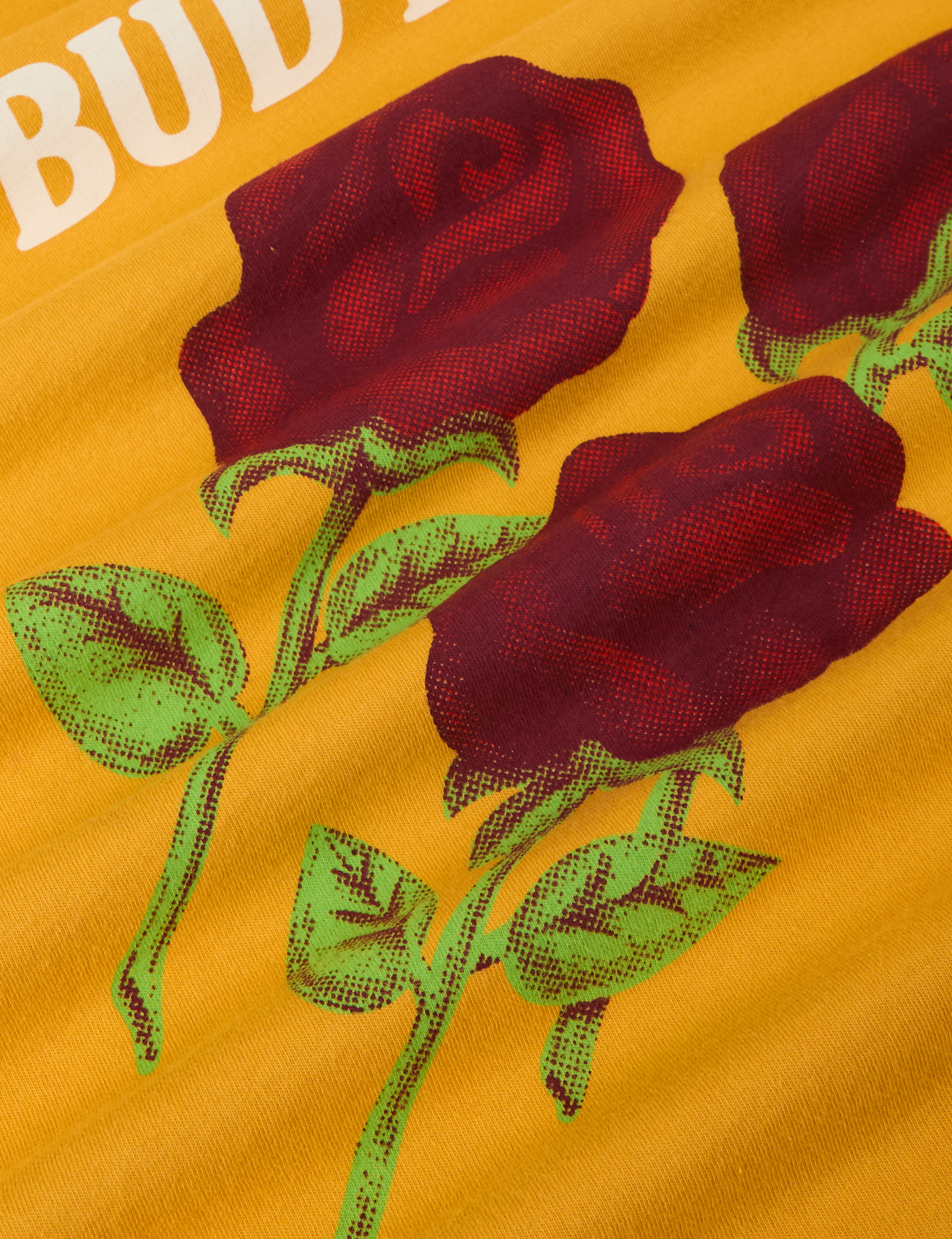 3 Roses Organic Tee fabric detail close up