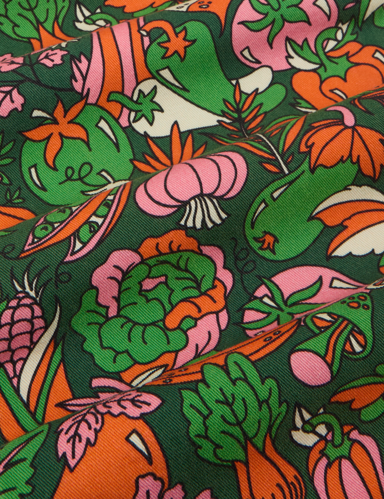 Short Sleeve Jumpsuit in Kitchen Collection fabric detail close up