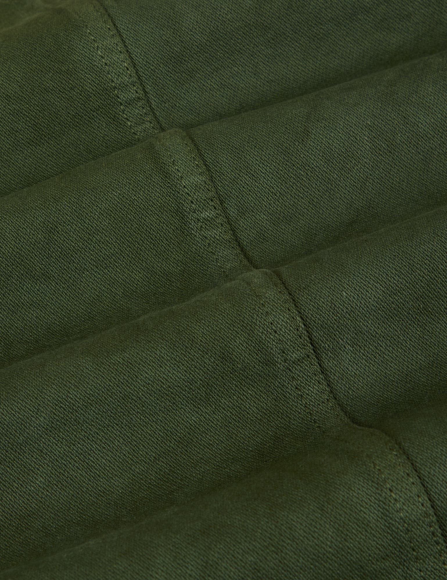 Denim Work Jacket in Evergreen fabric detail close up