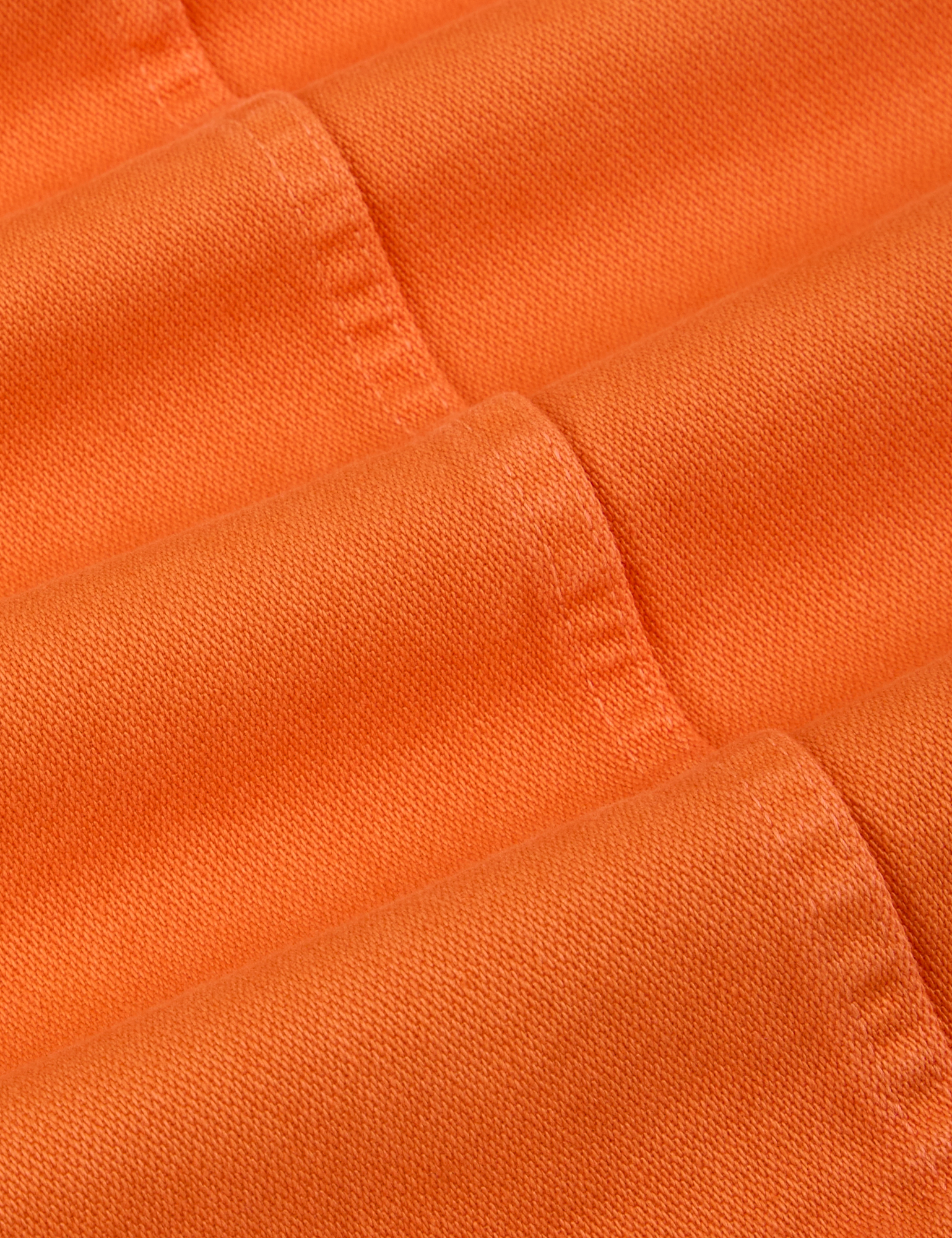 Denim Work Jacket in Construction Orange fabric detail close up