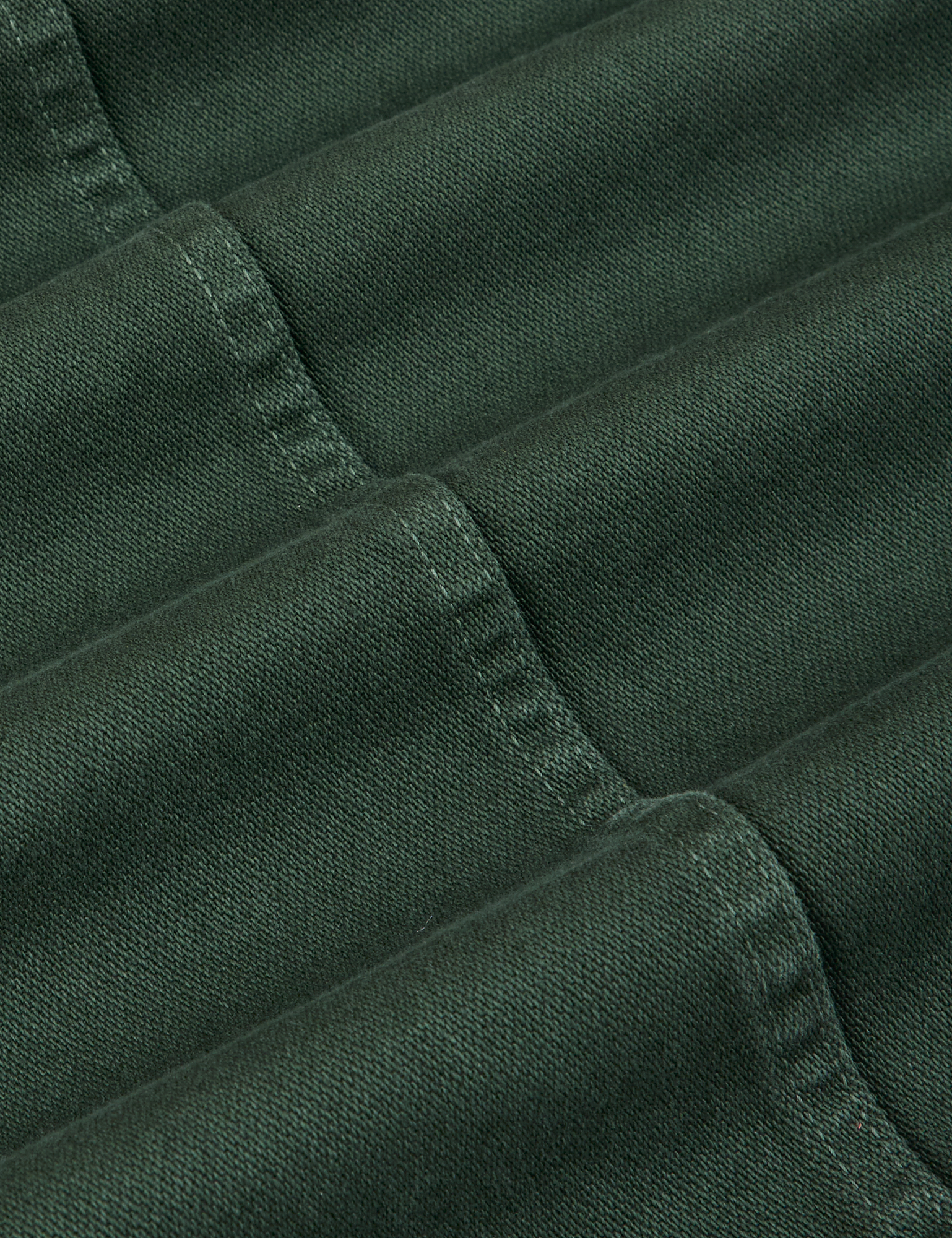 Denim Work Jacket in Swamp Green fabric detail close up