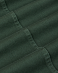 Denim Work Jacket in Swamp Green fabric detail close up