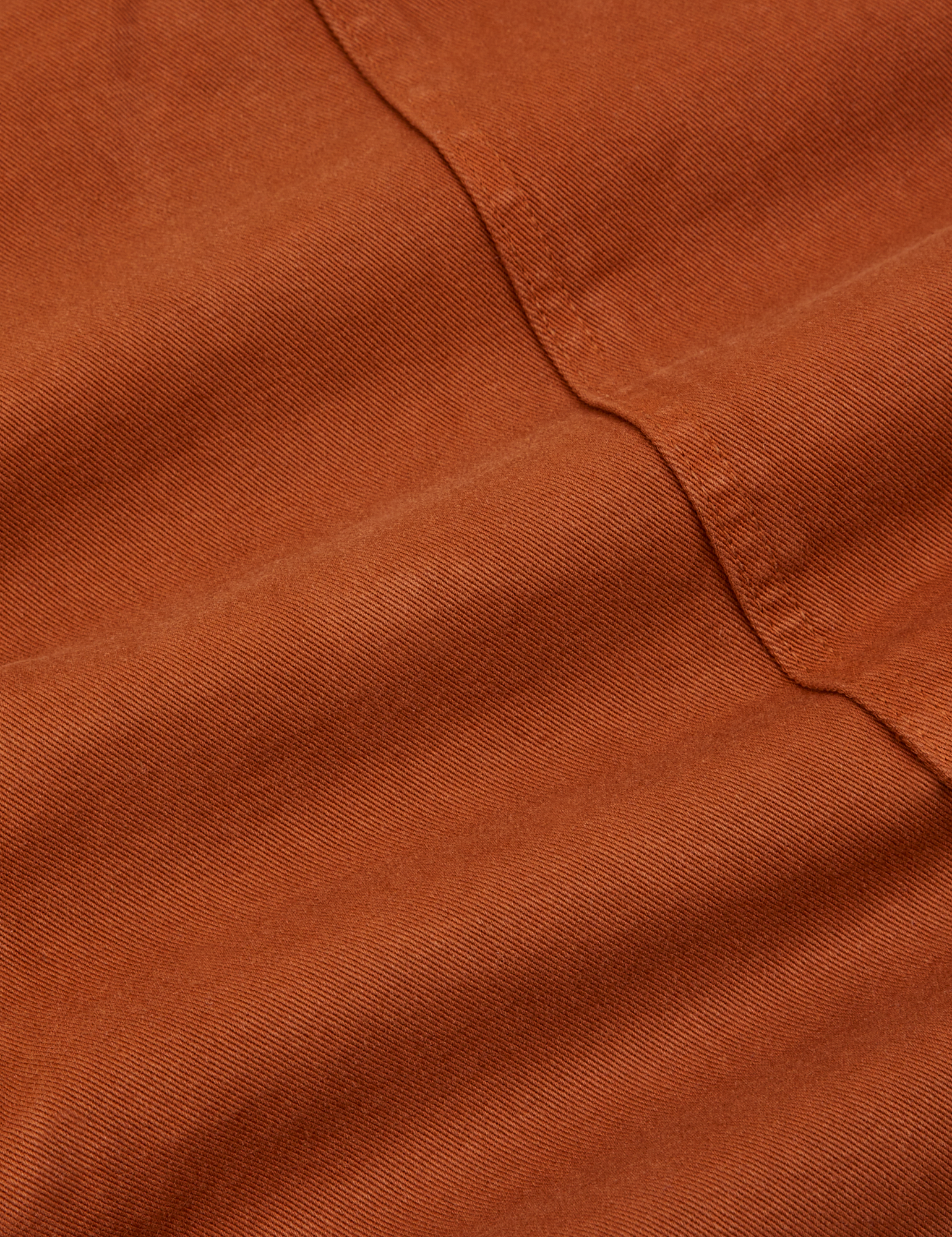 Classic Work Shorts in Burnt Terracotta fabric detail close up
