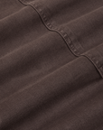 Classic Work Shorts in Espresso Brown fabric detail close up