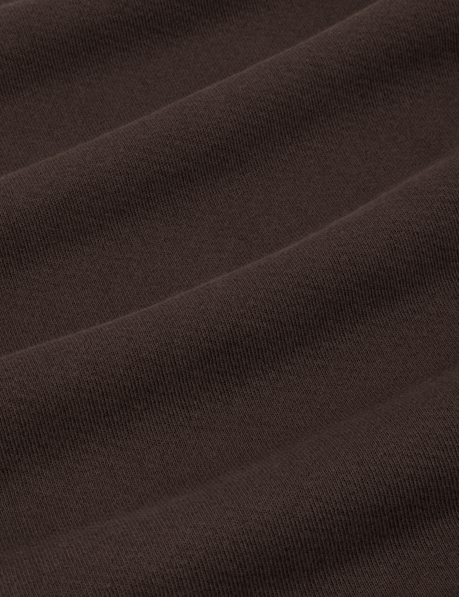 Rolled Cuff Sweat Pants in Espresso Brown fabric detail close up