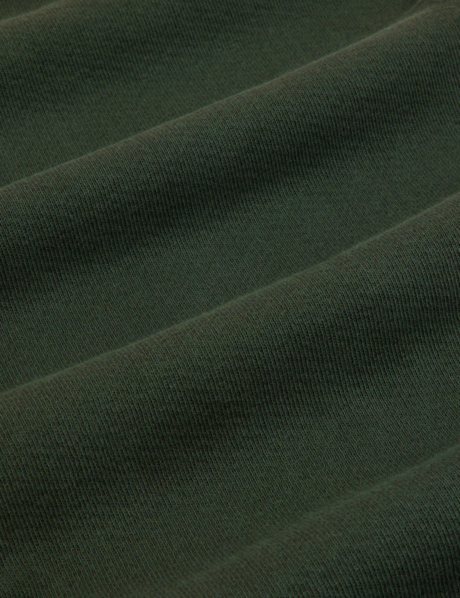 Cropped Zip Hoodie in Swamp Green fabric detail close up