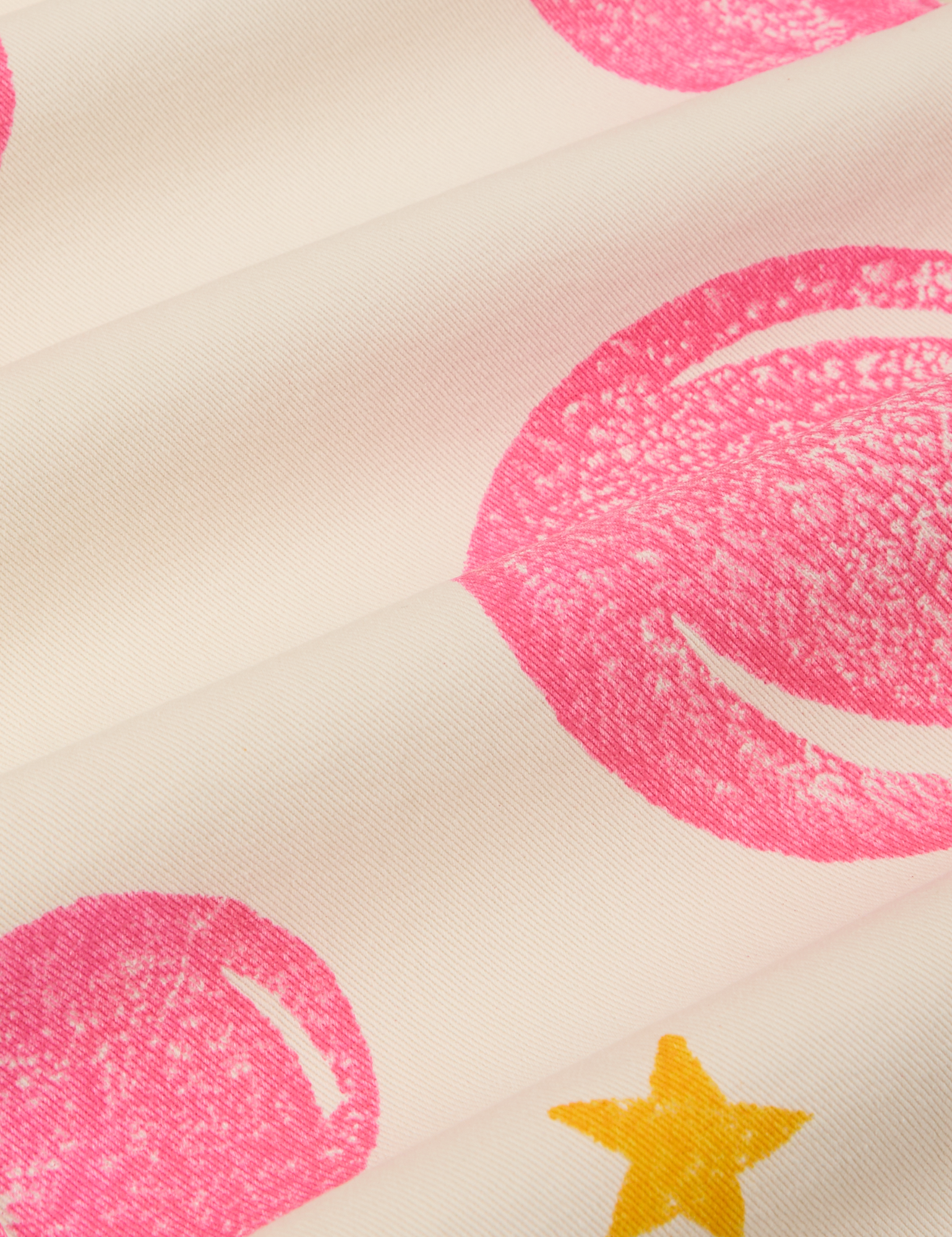 Paintstamped Work Pants in Bubblegum close up