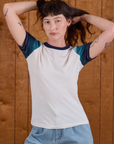 Calypso Tee in Ocean on Alex