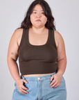 Cropped Tank Top in Espresso Brown on Ashley