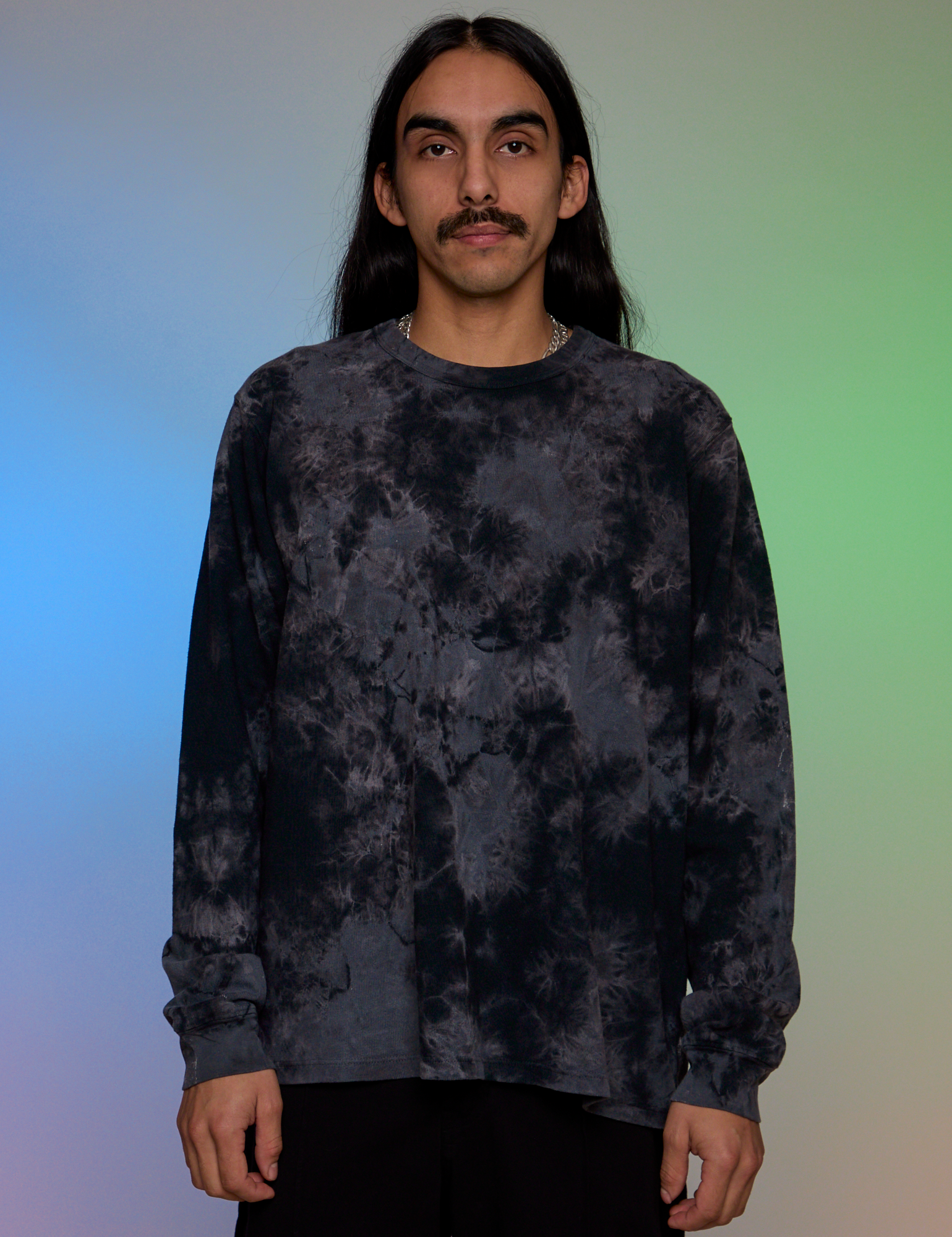 Magic Waters Long Sleeve Burly Tee in Black on Anthony