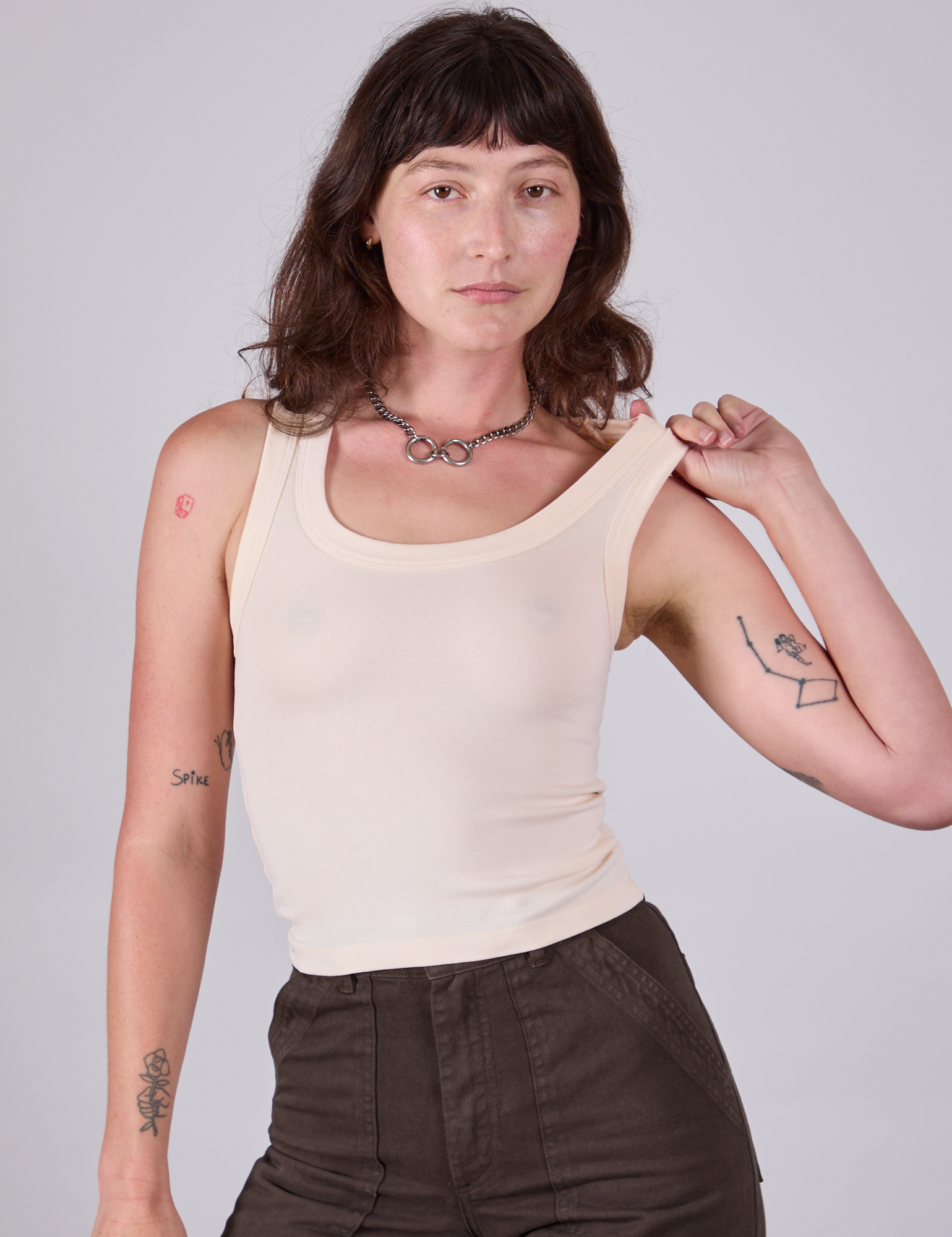 Tank Top in Vintage Tee Off-White on Alex