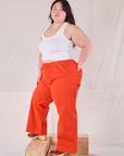 Action Pants in Chili Red side view on Ashley