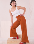 Bell Bottoms in Burnt Terracotta side view on Soraya