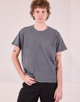 Burly Tee in Washed Grey worn by Quinn