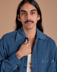 Cropped Corduroy Overshirt - French Blue