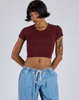 Cropped Baby Tee - Red Wine