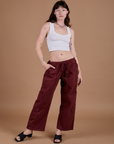 Drop Pocket Cargo Pants - Red Wine